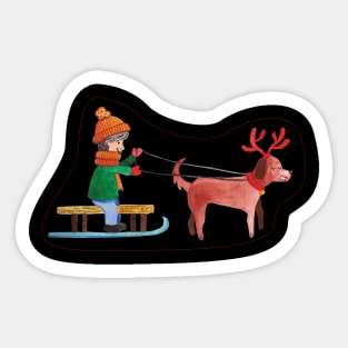 Dog sleigh Sticker